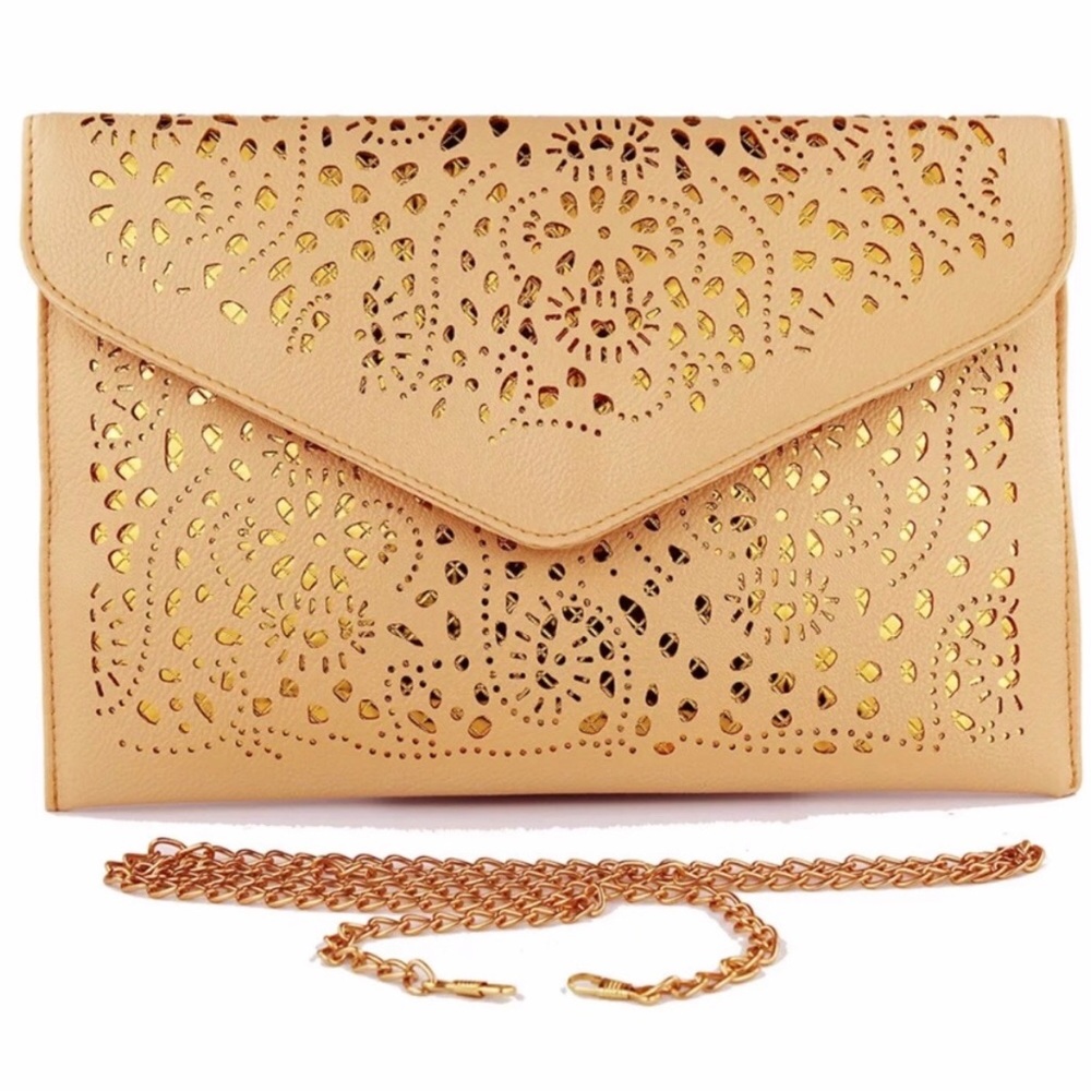Cheeky Budha Laser Cut Large Envelope Clutch Bag